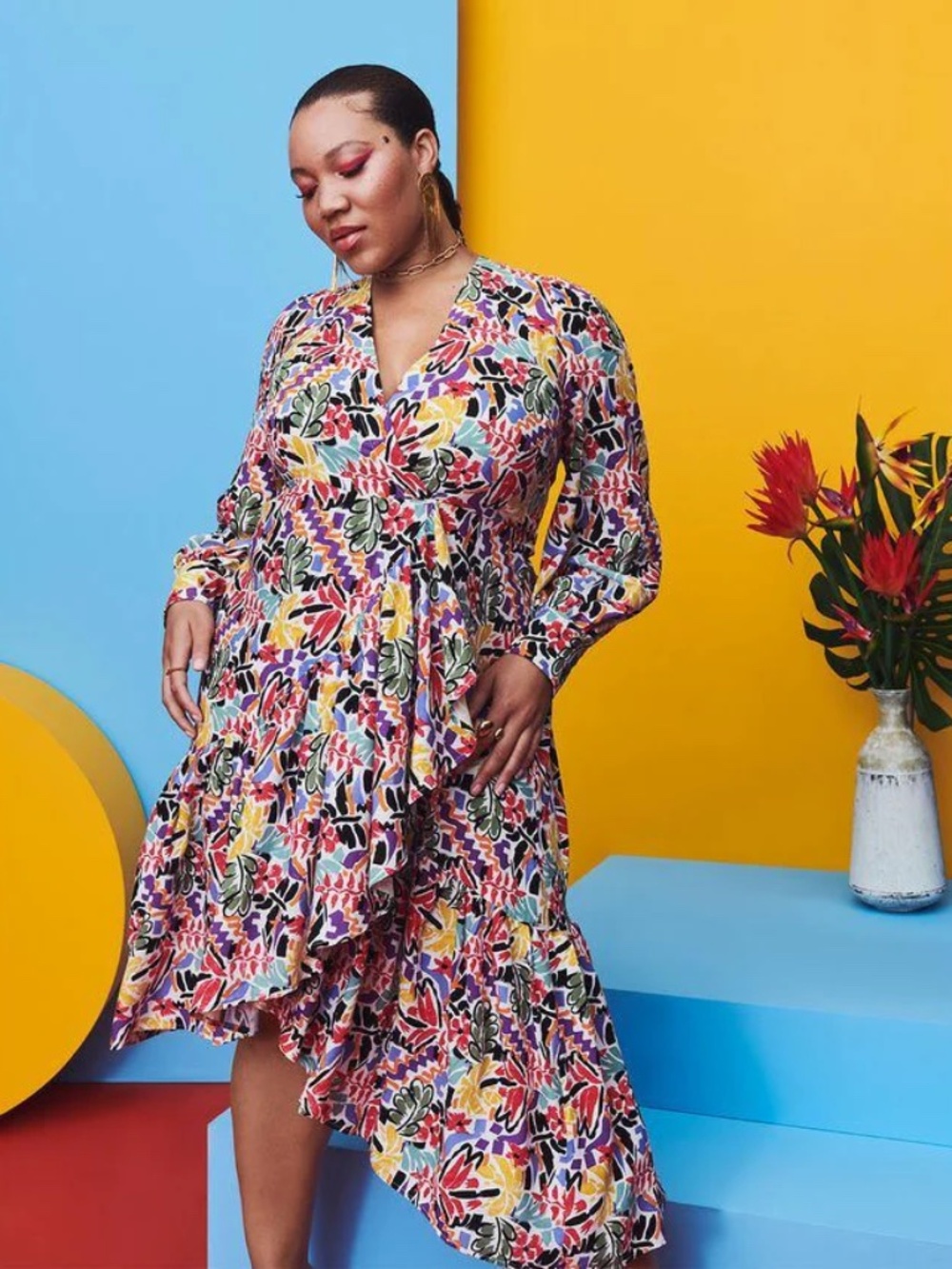 Eloquii Multicolor High Low Dress NWT Size 18